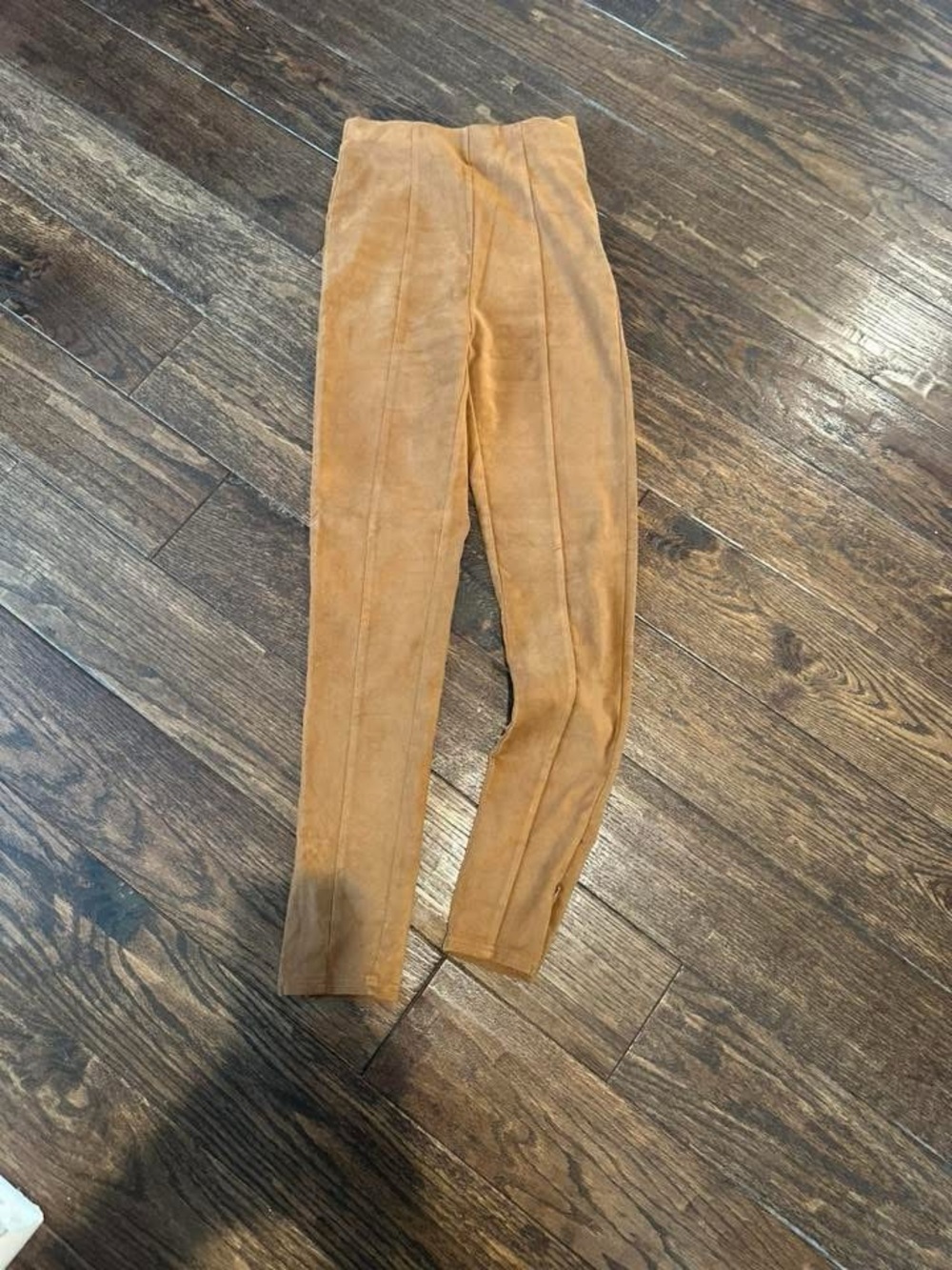 SPANX Camel Suede-Look High-Waist Leggings